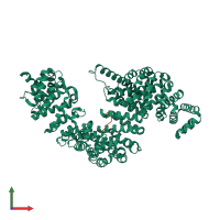 PDB entry 4oo6 coloured by chain, front view.