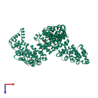 PDB entry 4oo6 coloured by chain, top view.