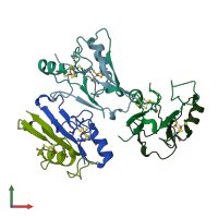 PDB entry 4ooa coloured by chain, front view.
