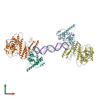 PDB entry 4oqa coloured by chain, front view.