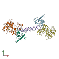 PDB entry 4oqb coloured by chain, front view.