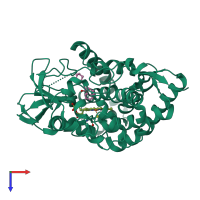 PDB entry 4oqr coloured by chain, top view.