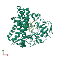 PDB entry 4oqs coloured by chain, front view.
