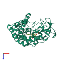 PDB entry 4oqs coloured by chain, top view.