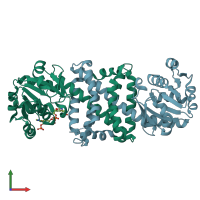 PDB entry 4oqy coloured by chain, front view.