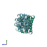 PDB entry 4oqy coloured by chain, side view.