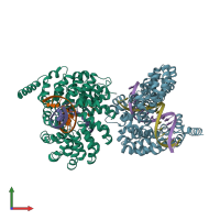 PDB entry 4osh coloured by chain, front view.