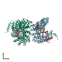 PDB entry 4osl coloured by chain, front view.
