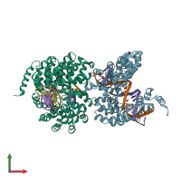 PDB entry 4osm coloured by chain, front view.