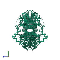 Reductase homolog in PDB entry 4oso, assembly 1, side view.