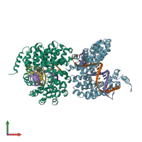PDB entry 4osq coloured by chain, front view.