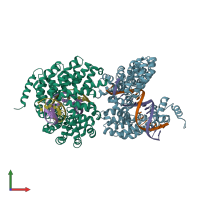 PDB entry 4osr coloured by chain, front view.
