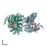 PDB entry 4osw coloured by chain, front view.