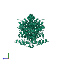 Isoaspartyl peptidase/L-asparaginase in PDB entry 4osy, assembly 1, side view.