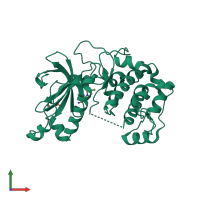 PDB entry 4oti coloured by chain, front view.