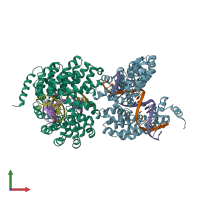 PDB entry 4oto coloured by chain, front view.