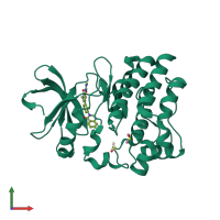 PDB entry 4otq coloured by chain, front view.