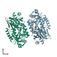 PDB entry 4otz coloured by chain, front view.