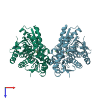 PDB 4otz coloured by chain and viewed from the top.