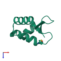 PDB entry 4ou0 coloured by chain, top view.