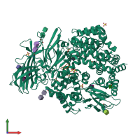 PDB entry 4ou3 coloured by chain, front view.