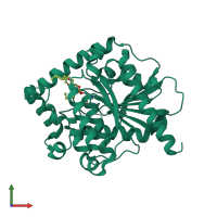 PDB entry 4ouk coloured by chain, front view.