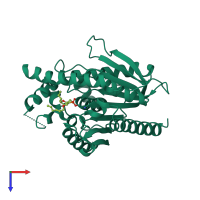 PDB entry 4ouk coloured by chain, top view.
