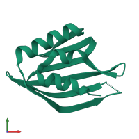 PDB entry 4ouq coloured by chain, front view.