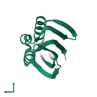 PDB entry 4ouq coloured by chain, side view.