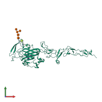 PDB entry 4ove coloured by chain, front view.