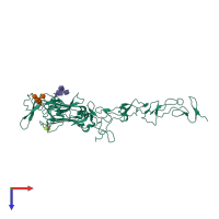 PDB entry 4ove coloured by chain, top view.