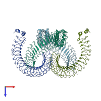 PDB entry 4ow2 coloured by chain, top view.