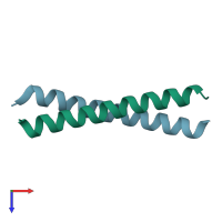 PDB entry 4owi coloured by chain, top view.