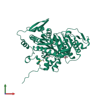 PDB entry 4oyi coloured by chain, front view.