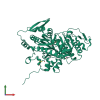 PDB entry 4oym coloured by chain, front view.