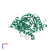 PDB entry 4oyp coloured by chain, top view.