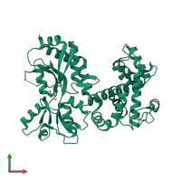 PDB entry 4oz9 coloured by chain, front view.