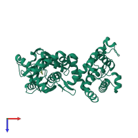 PDB entry 4oz9 coloured by chain, top view.