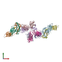 PDB entry 4ozg coloured by chain, front view.