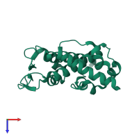 PDB entry 4p09 coloured by chain, top view.