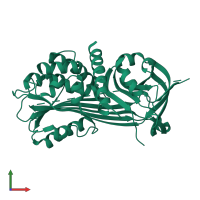 PDB entry 4p0o coloured by chain, front view.