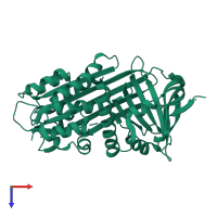 PDB entry 4p0o coloured by chain, top view.