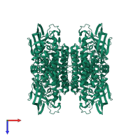 Medium-chain specific acyl-CoA dehydrogenase, mitochondrial in PDB entry 4p13, assembly 1, top view.