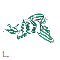 PDB entry 4p16 coloured by chain, front view.