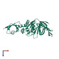 PDB entry 4p16 coloured by chain, top view.