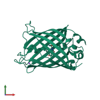 PDB entry 4p1q coloured by chain, front view.