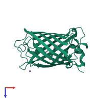 PDB entry 4p1q coloured by chain, top view.
