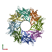 PDB entry 4p1x coloured by chain, front view.