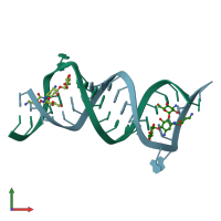 PDB entry 4p20 coloured by chain, front view.