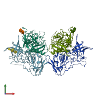 PDB entry 4p26 coloured by chain, front view.